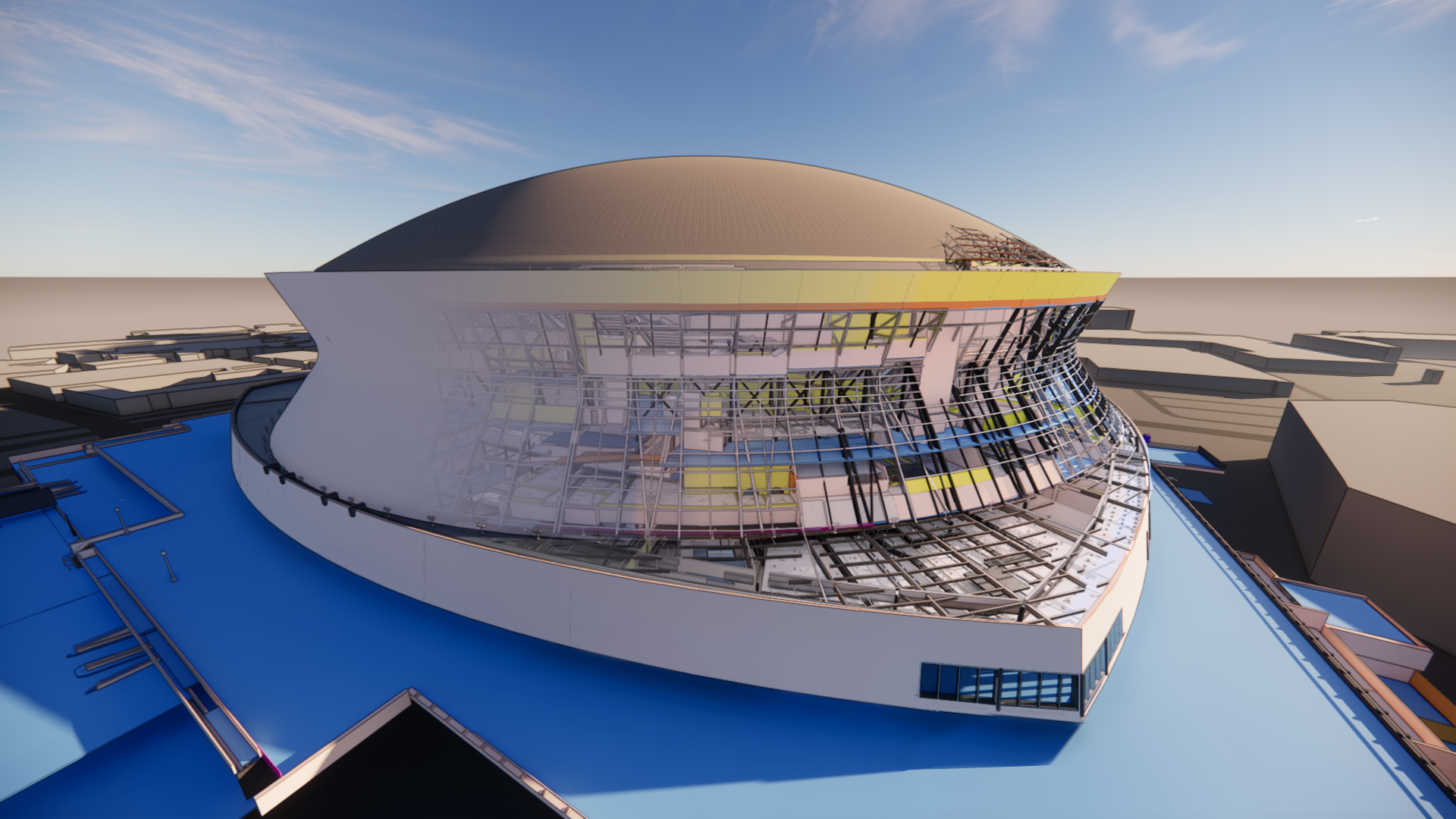 An image of the New Orleans Superdome Stadium modeled from 3D scan data